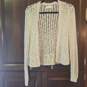 LC Lauren Conrad Cream Open-Knit Cardigan